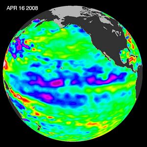 Image of 16 April 2008 Pacific Basin Sea Level Anomalies