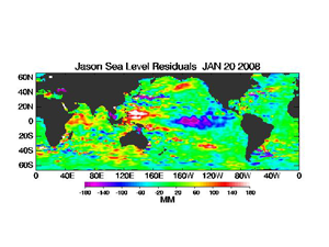 Image of 20 January 2008 Global Sea Level Anomalies