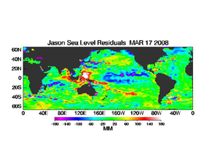 Image of 17 March 2008 Global Sea Level Anomalies