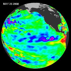 Image of 25 May 2008 Pacific Basin Sea Level Anomalies