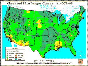 31 October 2005 Fire Danger Classification