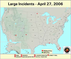 Large fires on 27 April 2006