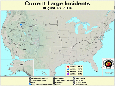 Large Fire Map for August 13