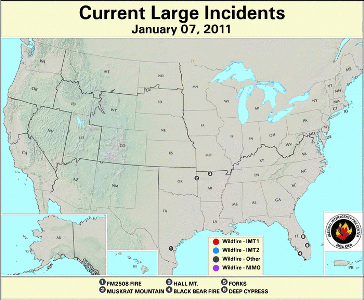 Large Fire Map for January 7