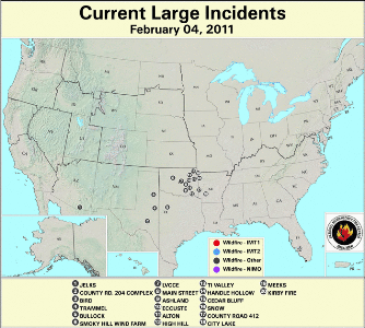 Large Fire Map for February 4