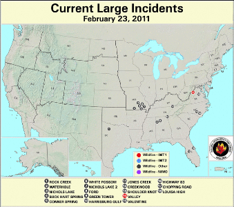 Large Fire Map for February 23