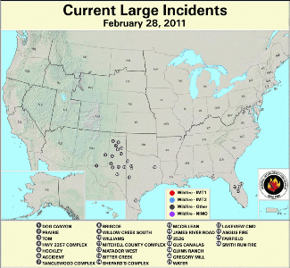 Large Fire Map for February 28