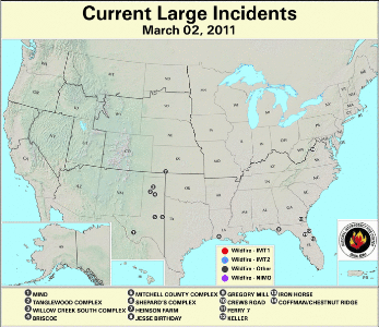 Large Fire Map for March 4