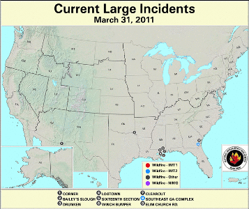 Large Fire Map for March 31