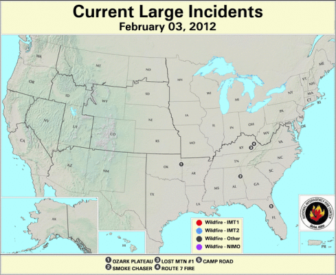 Large Wildfires February 6nd