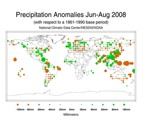 June-August Precipitation Anomalies in Millimeters