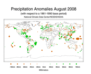 August's Precipitation Anomalies in Millimeters