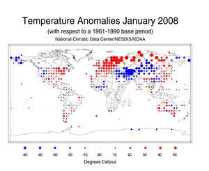 January's Land Surface Temperature Anomalies in degree Celsius