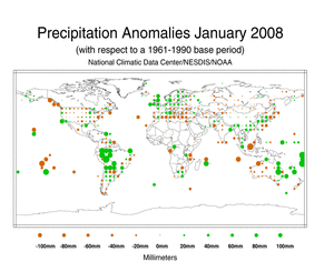 January's Precipitation Anomalies in Millimeters
