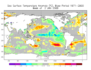 First week of January's ENSO condtions Map