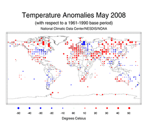 May's Land Surface Temperature Anomalies in degree Celsius