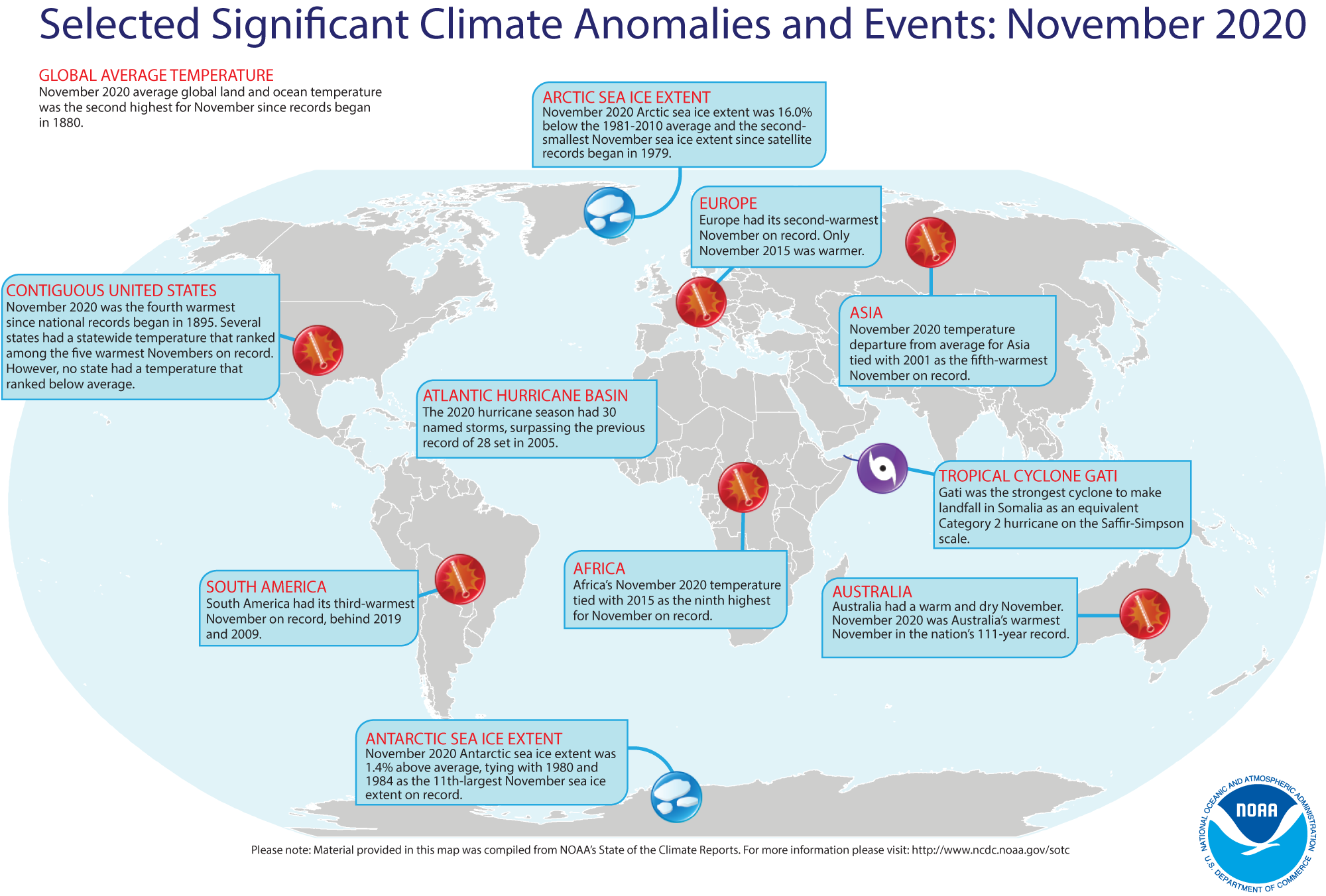Global Climate Report November 2020 National Centers For Environmental Information Ncei