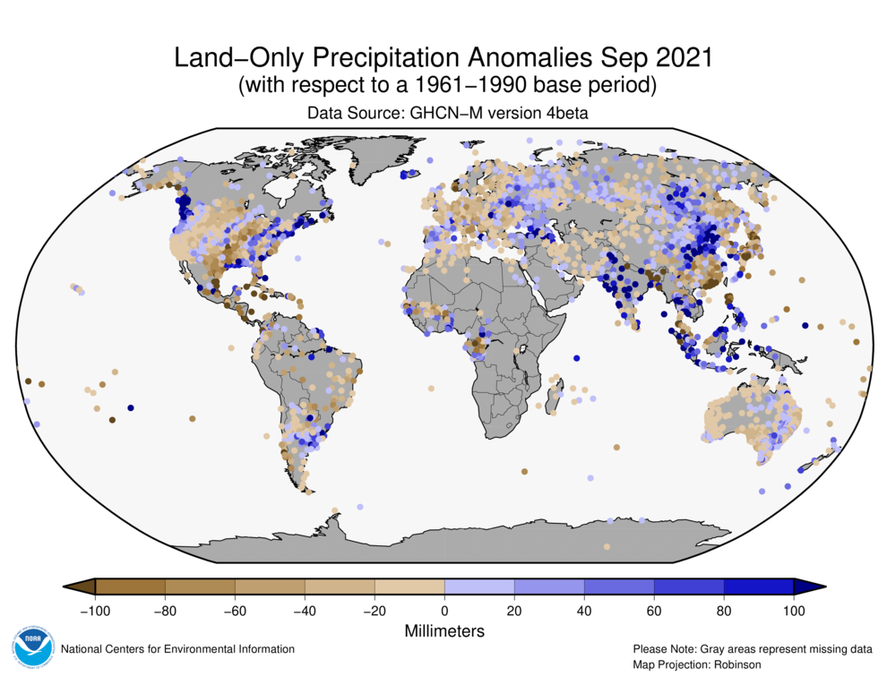 Eylül 2021 Sadece Kara Yağış Anomalileri