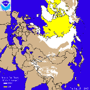 Click Here the Europe/Asia snow cover loop for March through May 2003