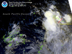 Heavy thunderstorms across American Samoa on May 20, 2003