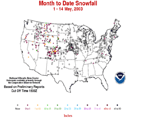 Click here for the snowfall for May 1-14, 2003 across the United States