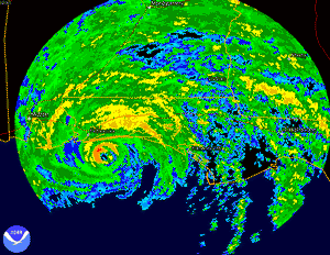 Radar animation of Hurricane Dennis making landfall on July 10, 2005 Radar animation of Hurricane Dennis making landfall on July 10, 2005