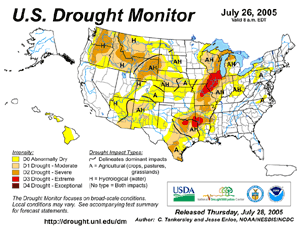 Drought Monitor depiction as of June 26 2005