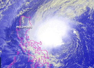 Satellite image of Typhoon Bolaven east of the Philippines on November 18, 2005 Satellite image of Typhoon Bolaven east of the Philippines on November 18, 2005