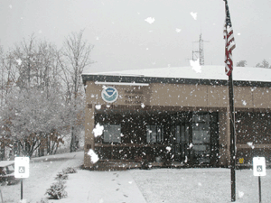 Snow falling outside of the National Weather Service office in Binghamton, NY on October 25, 2005 Snow falling outside of the National Weather Service office in Binghamton, NY on October 25, 2005