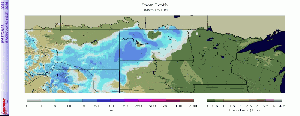 Snow depth across the Upper Midwest of the United States on October 6, 2005