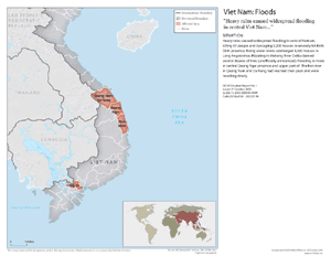 Map depicting flood-affected areas of Vietnam in October 2005 Map depicting flood-affected areas of Vietnam in October 2005