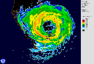 Radar image of Hurricane Wilma crossing Florida on October 24, 2005 Radar image of Hurricane Wilma crossing Florida on October 24, 2005