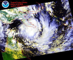 Tropical Cyclone Monica developing in the Coral Sea on April 17, 2006 Tropical Cyclone Monica developing in the Coral Sea on April 17, 2006