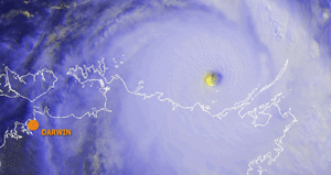 Cyclone Monica off the coast of Australia's Northern Territory on April 24, 2006