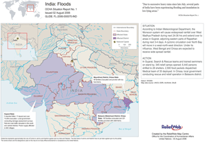 Map of flood-affected areas of India during early August 2006 Map of flood-affected areas of India during early August 2006