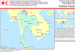 Map of flood-affected areas in Thailand during late-August 2006 Map of flood-affected areas in Thailand during late-August 2006