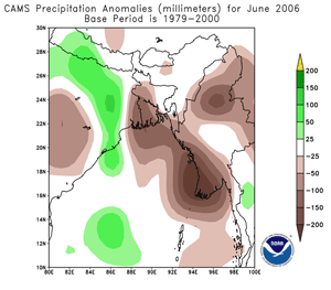 Rainfall anomalies across Africa during June 2006 Rainfall anomalies across Africa during June 2006