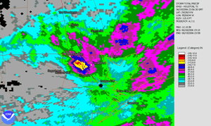 Radar estimated rainfall amounts in the Houston, TX area on June 19, 2006 Radar estimated rainfall amounts in the Houston, TX area on June 19, 2006