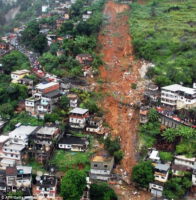 Mudslide in Rio de Janeiro, Brazil on 06 April 2010