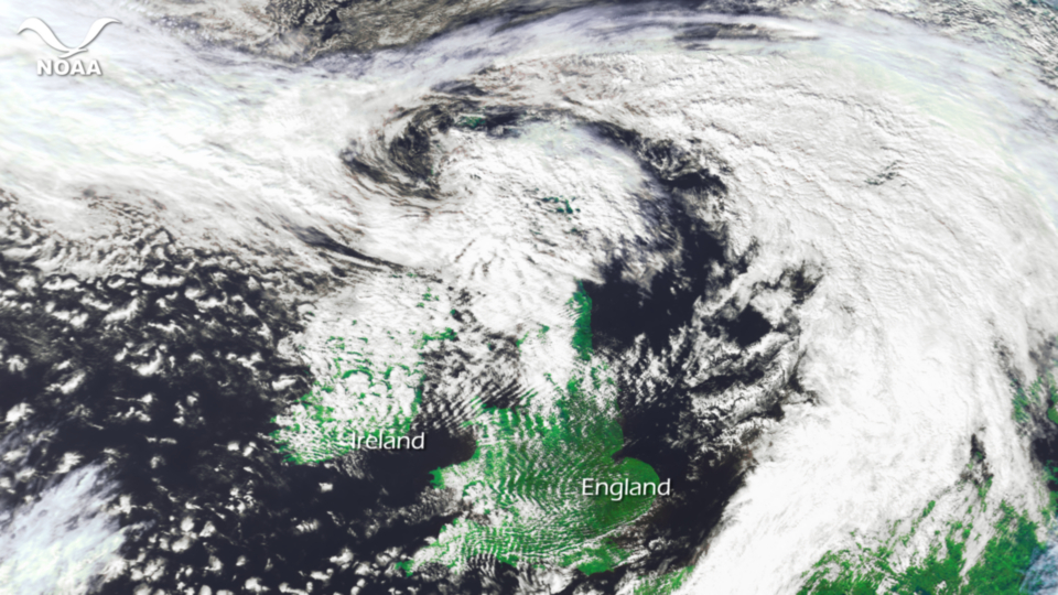 Post Tropical Storm Katia moving across northern United Kingdom. Post Tropical Storm Katia moving across northern United Kingdom.