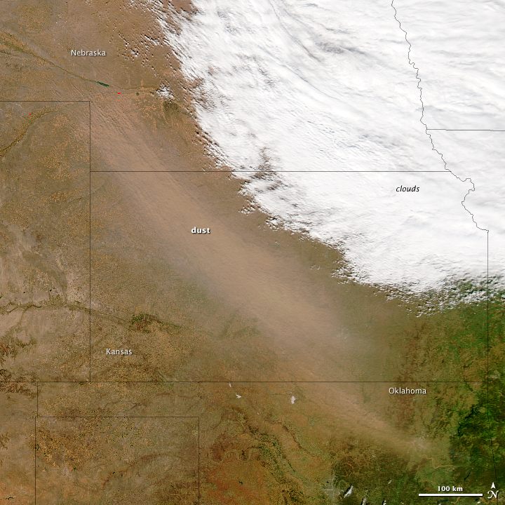 U.S. Great Plains Dust Storm on 18 October 2012