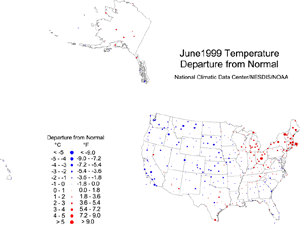 U.S. June Temperature Departures