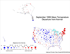U.S. September Temperature Departures