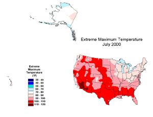 U.S. July Temperature Maxes