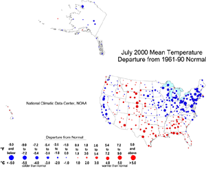 U.S. July Temperature Departures