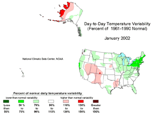 Percent of Normal Day-to-Day Temperature Variability