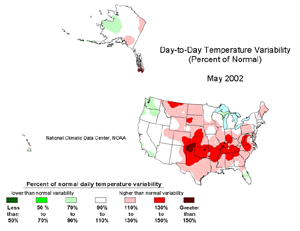 Percent of Normal Day-to-Day Temperature Variability