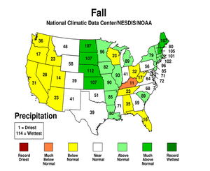 Fall 2008 Precipitation Statewide Rank Map