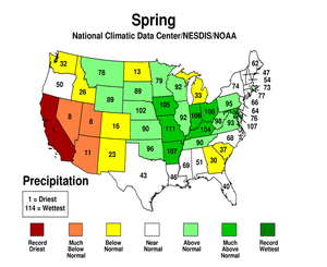 Spring 2008 Precipitation Statewide Rank Map