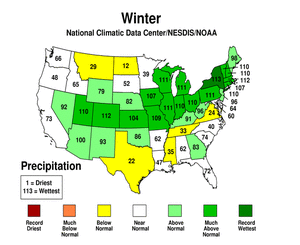 Winter 2007/2008 Precipitation Statewide Rank Map